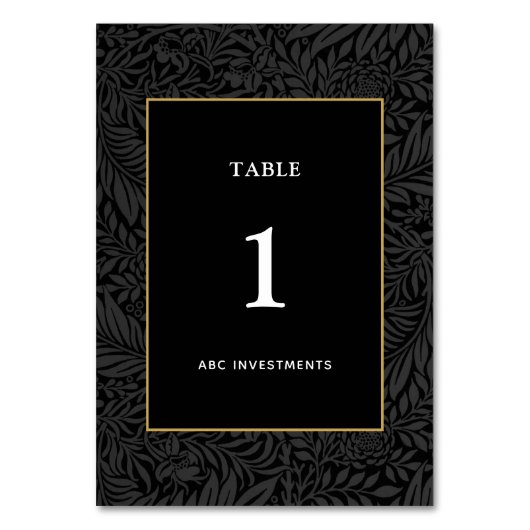Elegant Zwart Goud Botanisch Kaart (Voorkant)