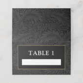 Elegant Zwart Goud Botanisch Plaatskaartje (Buitenkant ongevouwen)