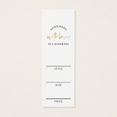 Elegant Zwart & Goud Boutique Kleding Hang Label Mini Visitekaartjes (Achterkant)
