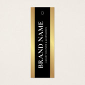 Elegant Zwart & Goud Boutique Kleding Hang Label Mini Visitekaartjes (Voorkant)