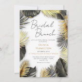 Elegant Zwart Goud Bridal Brunch Douche Bruiloft Kaart (Voorkant)