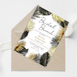 Elegant Zwart Goud Bridal Brunch Douche Bruiloft Kaart