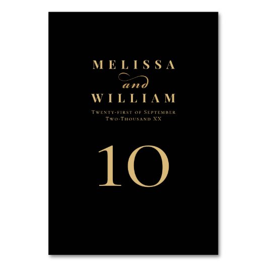 Elegant zwart goud bruid & bruidegom bruiloft kaart (Achterkant)