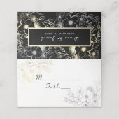 Elegant Zwart Goud Bruiloft Plaats Kaart Plaatskaartje (Buitenkant ongevouwen)