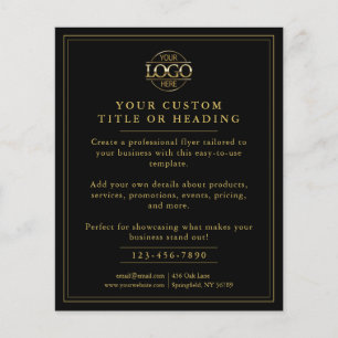 Elegant Zwart & Goud Business Logo Promotional Flyer