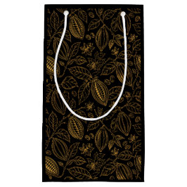 Elegant Zwart Goud Cacao Bloem Fruit Zakelijk Klein Cadeauzakje