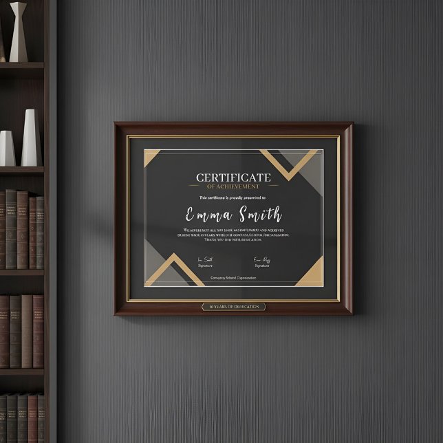 Elegant zwart goud certificaat van prestatie Desi (Creator heeft geüpload)