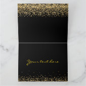 Elegant Zwart Goud Confetti Happy Birthday ontwerp Kaart (Binnen)