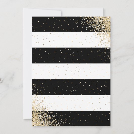 Elegant Zwart Goud Confetti Rode Rozen Verjaardag Kaart (Achterkant)