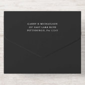 Elegant Zwart Goud Confetti Stippen Fotobruiloft All In One Uitnodiging (Achterzijde)