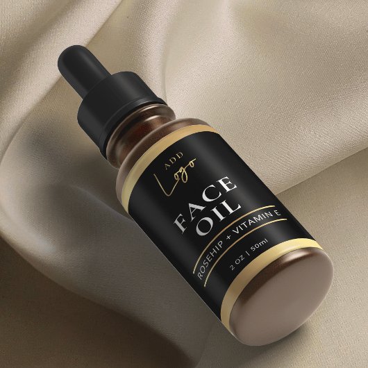 Elegant Zwart Goud Cosmetische Huidverzorging Fles Etiket