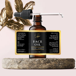 Elegant Zwart Goud Cosmetische Huidverzorging Fles Etiket