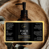 Elegant Zwart Goud Cosmetische Huidverzorging Fles Etiket