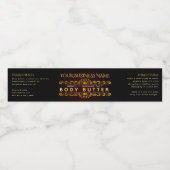 Elegant Zwart Goud Cosmetische Jar Wrapper Label Waterfles Etiket (Enkel label)