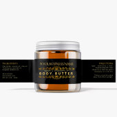 Elegant Zwart Goud Cosmetische Jar Wrapper Label Waterfles Etiket
