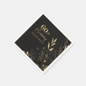 Elegant Zwart Goud Custom 60e Verjaardag Elke Leef Servet (Hoek)