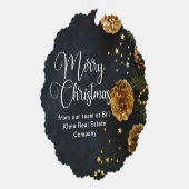 Elegant Zwart Goud Custom Bedrijf Kerstmis Ornament Kaart (Rechts)