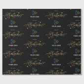 Elegant Zwart Goud Custom Business Logo Kerst Cadeaupapier (Vlak)
