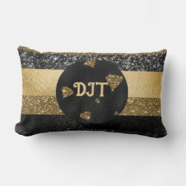 Elegant Zwart & Goud Diamant Ontwerp Lumbaal Kusse Kussen
