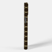 Elegant Zwart Goud Diamant Patroon Monogram Case-Mate iPhone Case (Achterkant / Rechts)