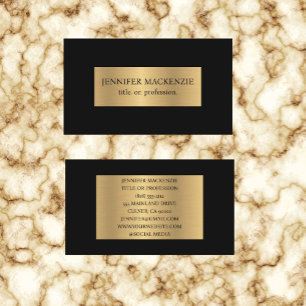 Elegant Zwart Goud Eenvoudig Minimalistisch Visitekaartje