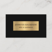 Elegant Zwart Goud Eenvoudig Simplistic Minimalist Visitekaartje (Voorkant)