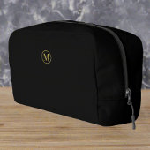 Elegant zwart goud elegante luxe monogram toilettasje