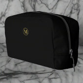 Elegant zwart goud elegante luxe monogram toilettasje