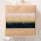 Elegant zwart goud en blauw eenvoudig confetti des etiket (Insitu)