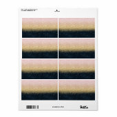 Elegant zwart goud en blauw eenvoudig confetti des etiket (Full Sheet)