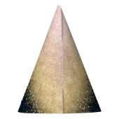 Elegant zwart goud en blauw eenvoudig confetti des feesthoedjes (Achterkant)