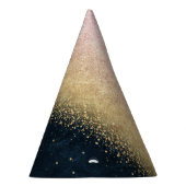 Elegant zwart goud en blauw eenvoudig confetti des feesthoedjes (Rechts)