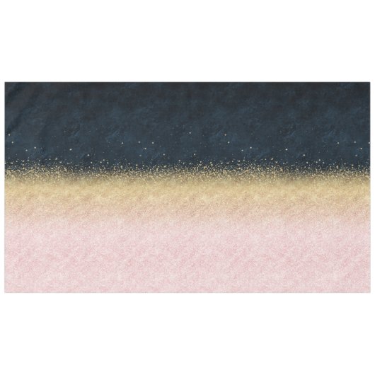 Elegant zwart goud en blauw eenvoudig confetti des tafelkleed (Voorkant (Horizontaal))