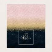 Elegant zwart goud en blauw eenvoudig confetti des visitekaartje (Buitenkant ongevouwen)