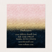 Elegant zwart goud en blauw eenvoudig confetti des visitekaartje (Binnenkant ongevouwen)