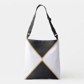 Elegant zwart, goud en wit crossbody tas (Achterkant)