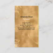 Elegant zwart goud faux glitter marmer monogram visitekaartje (Achterkant)