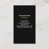 Elegant zwart goud faux glitter marmer monogram visitekaartje (Achterkant)