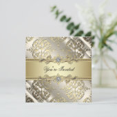 Elegant Zwart Goud Feest Kaart (Staand voorkant)