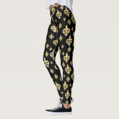 Elegant Zwart & Goud Fleur-de-Lis | Mardi Gras Leggings (Links)