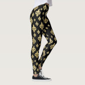 Elegant Zwart & Goud Fleur-de-Lis | Mardi Gras Leggings (Rechts)