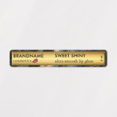 Elegant Zwart Goud Folie Glitter Agaat Lip Gloss Labels (Design 1)