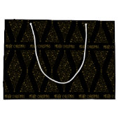 Elegant Zwart Goud Folie Kerstmis Pine Tree Groot Cadeauzakje (Achterkant)