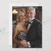 Elegant Zwart Goud Foto 50e Bruiloft Jubileum Kaart (Achterkant)