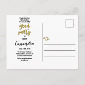 Elegant Zwart Goud Foto Afstudeerfeest Uitnodigen Uitnodiging Briefkaart (Achterkant)