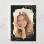 Elegant Zwart Goud Foto Verrassing 30e Verjaardag Kaart (Achterkant)