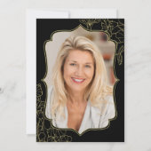 Elegant Zwart Goud Foto Verrassing 60e Verjaardag Kaart (Achterkant)