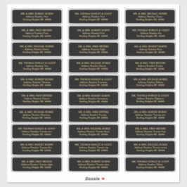 Elegant Zwart Goud Gastenlijst Mailing Labels