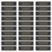 Elegant Zwart Goud Gastenlijst Mailing Labels (Voorkant)