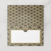 Elegant zwart goud gekleurd Art Deco bruiloft even Plaatskaartje (Buitenkant ongevouwen)